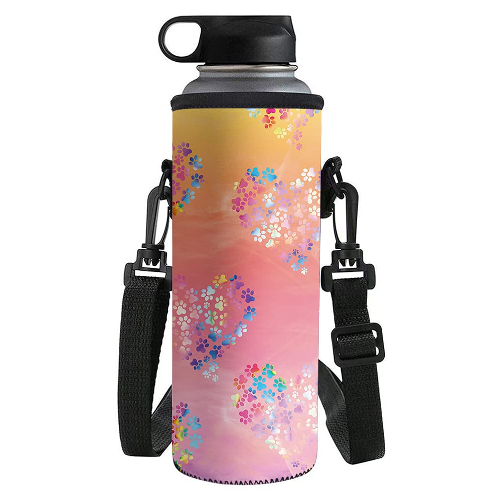Aoopistc Neoprene Water Bottle Sleeve - Insulated Bottle Cooler Cover with Adjustable Strap for Adults & Kids | Perfect for Hiking, Gym, Camping & Outdoor Activities