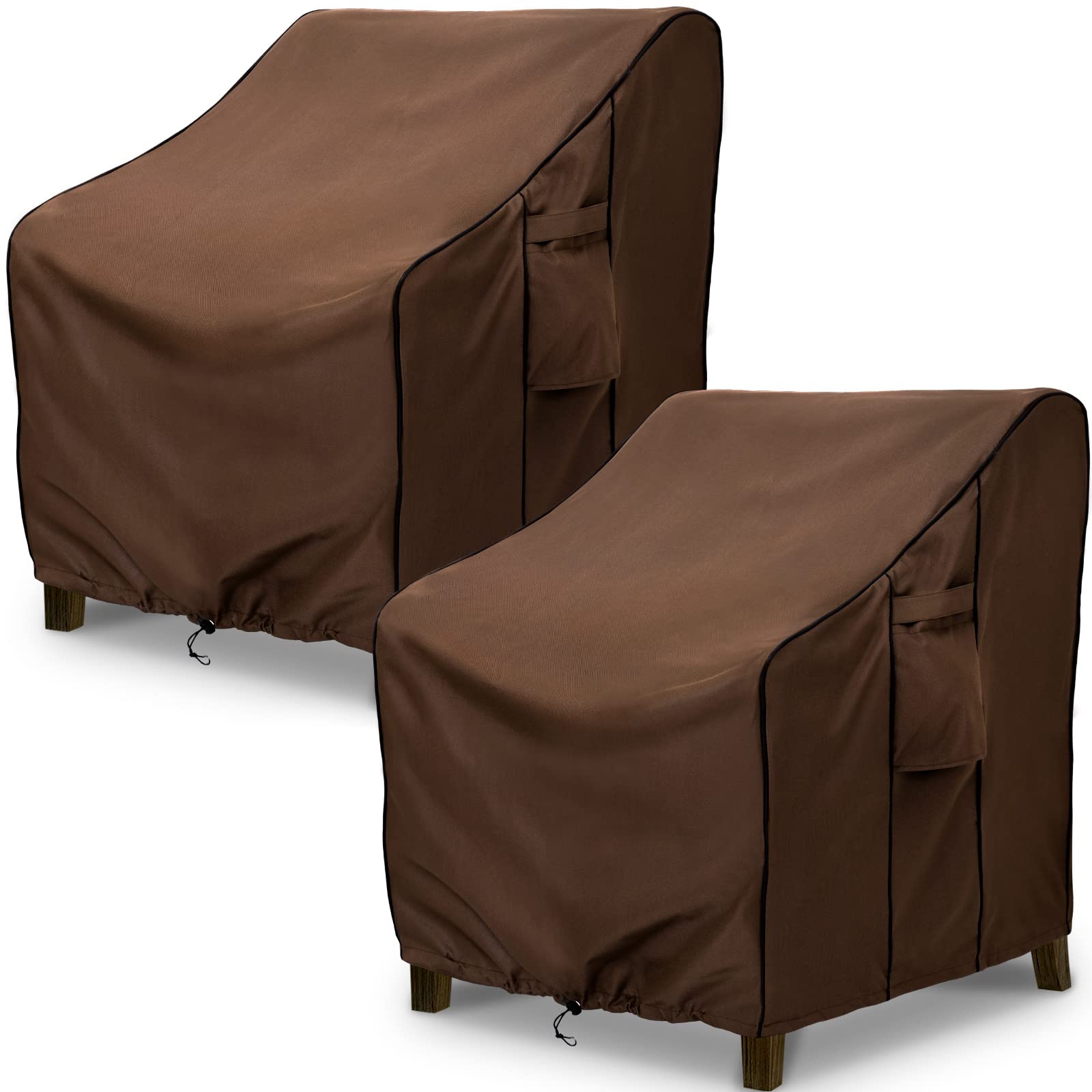 Waterproof Outdoor Furniture Covers for Patio Chairs - 2 Pack Clear Deep Seat Covers Fits 33W x 34D x 31H - All Weather Protection for Deck, Garden & Backyard Furniture