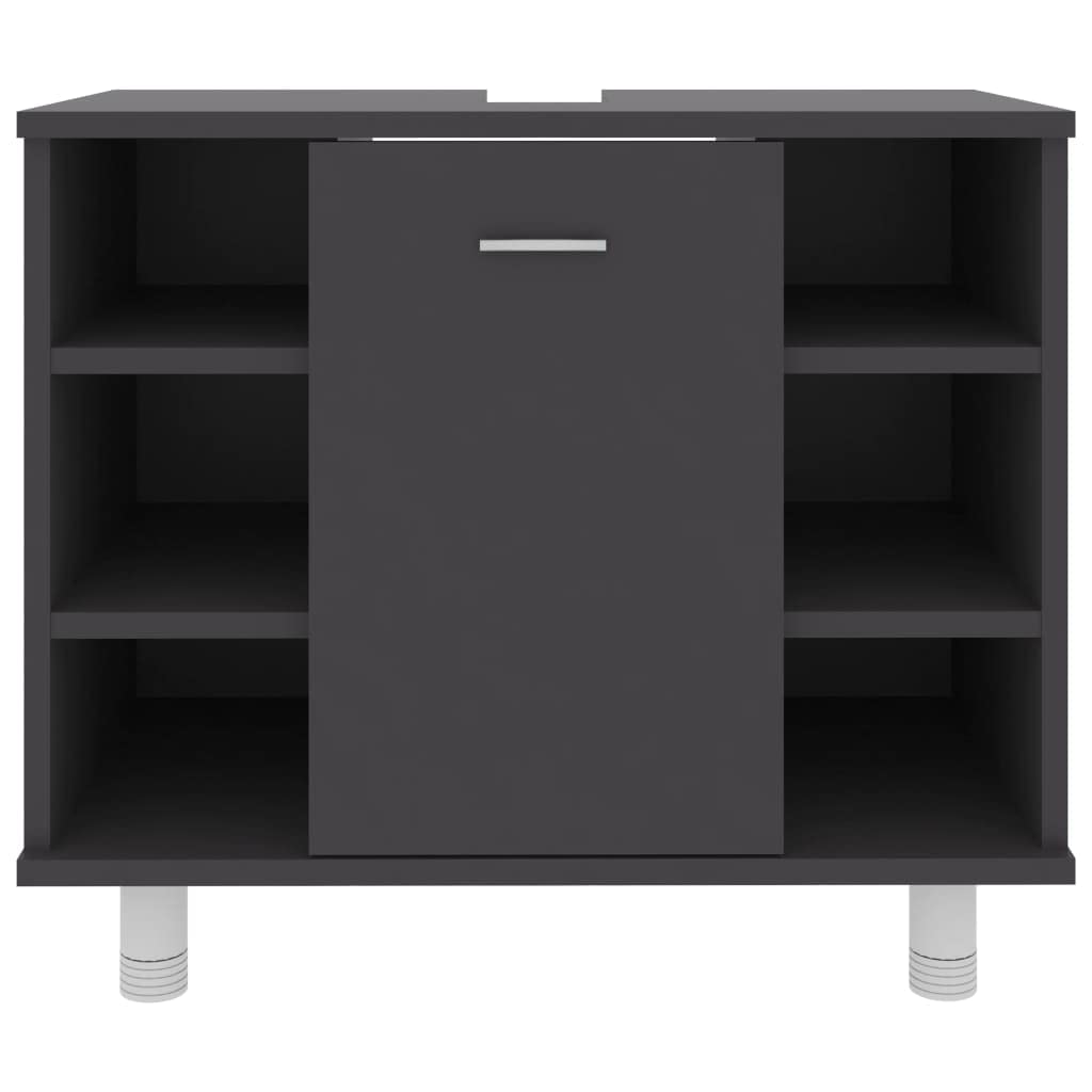 Estink 7-Compartment Bathroom Storage Cabinet - Chipboard Bathroom Cupboard with Door for Bathroom, Laundry Room & Living Room Organization | Perfect for Towel Storage, Toiletries & Cleaning Supplies