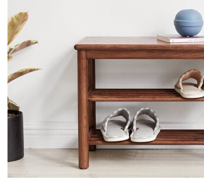 Solid Oak Wood Shoe Storage Bench with Seat | Entryway Organizer for Shoes, Boots & Accessories | Perfect for Hallway, Mudroom & Bedroom Storage