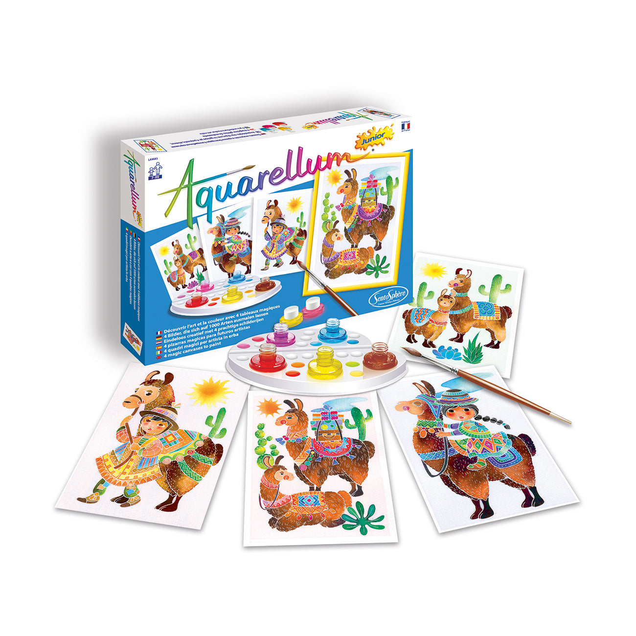 Aquarellum Junior Lamas Watercolor Painting Kit - Kids Art Set for Creative Fun, Perfect for Birthday Gifts & Family Activities