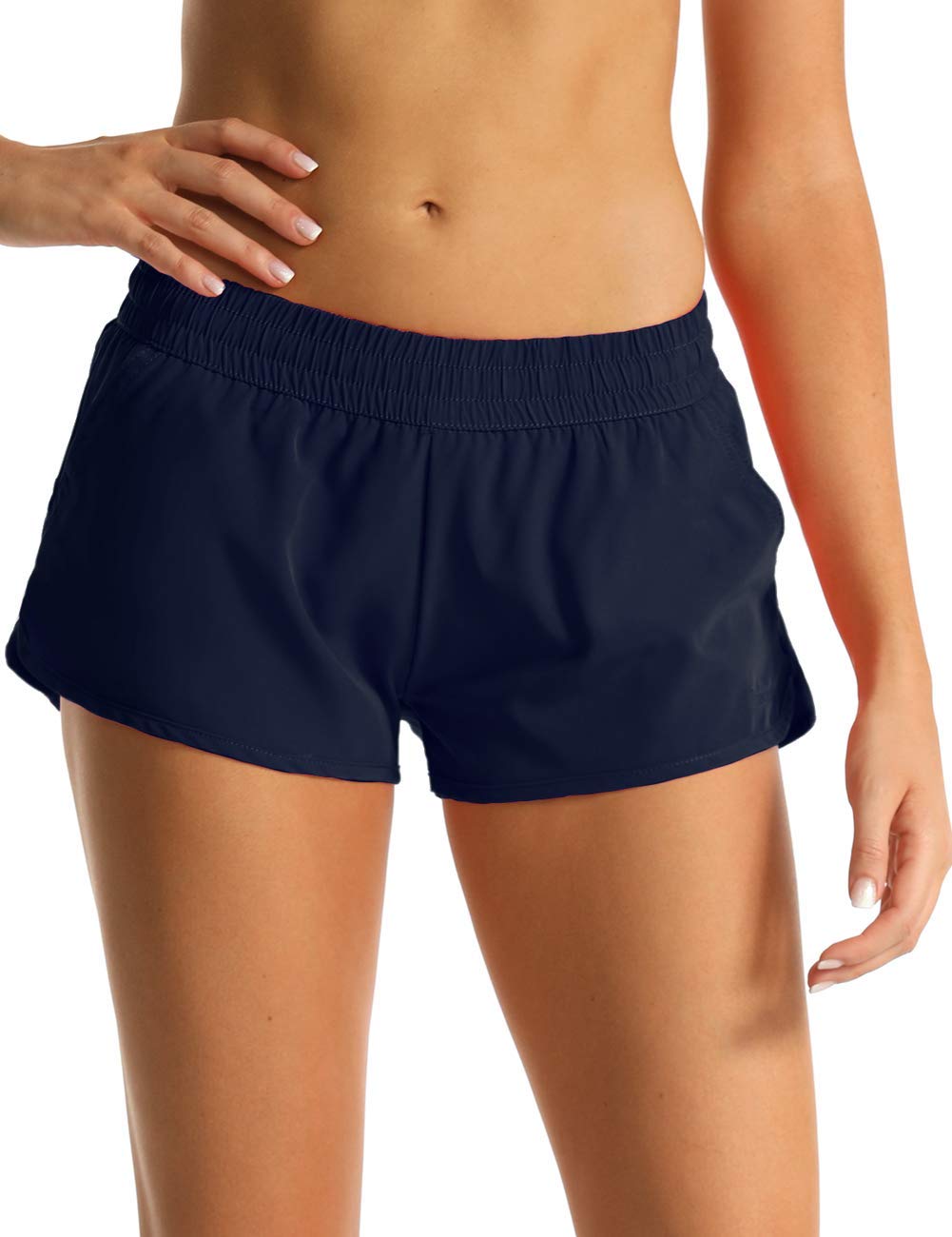 Rocorose Women's Quick Dry Swim Shorts with Drawstring & Pockets - Athletic Board Shorts for Swimming, Surfing, Beach & Summer Sports Activities