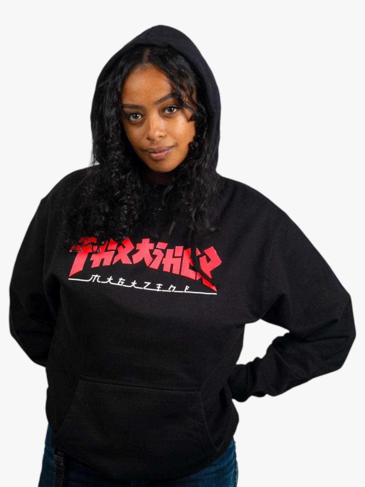 Thrasher Godzilla Women's Black Hoodie - Streetwear Fashion for Skateboarding & Casual Wear