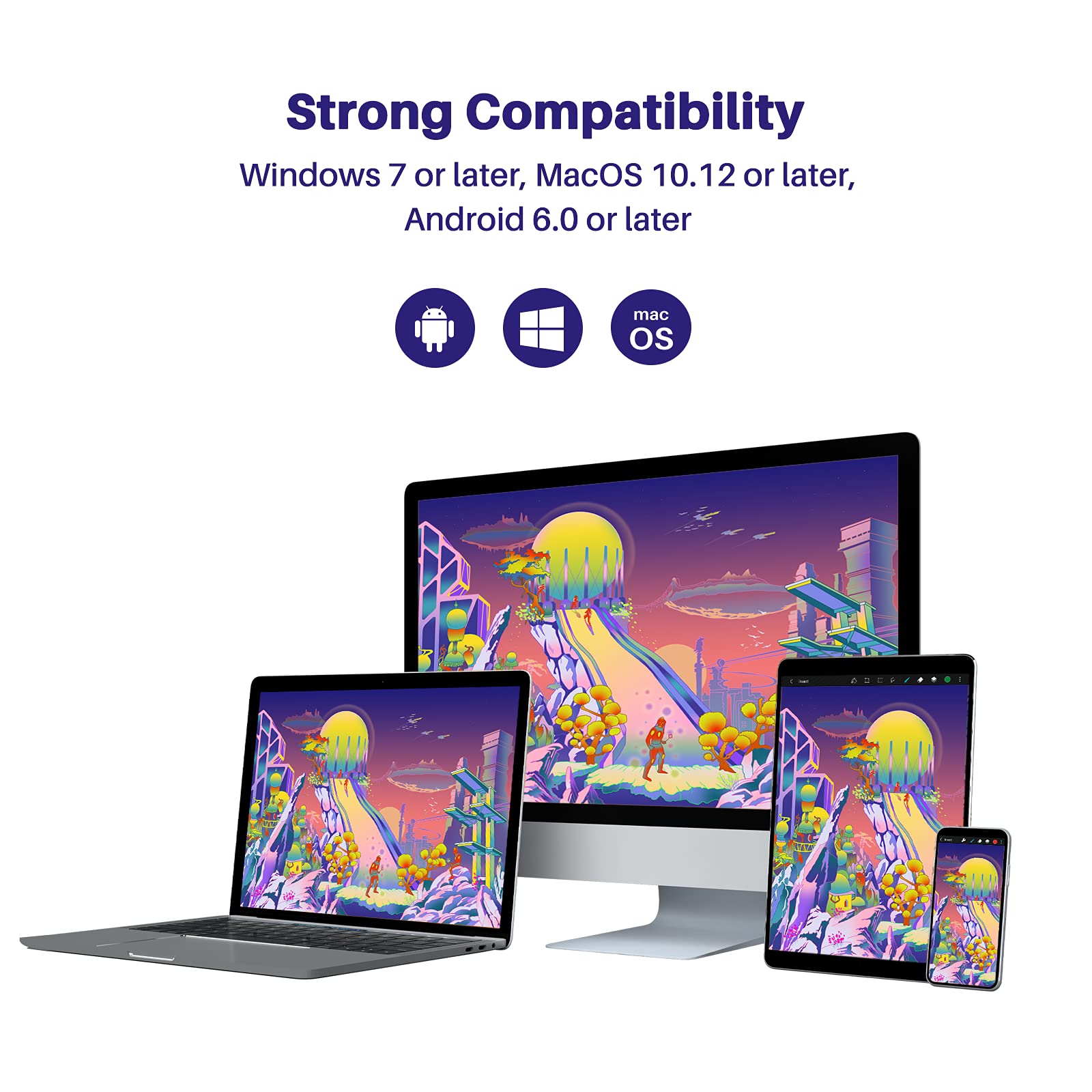 HUION Kamvas 24 Plus 2.5K QHD Graphic Drawing Tablet with Screen - 23.8inch Pen Display, 140% sRGB Full-Laminated QD Monitor, Battery-Free Stylus with 8192 Pressure Levels & Tilt Support for Digital Artists, Illustrators, Designers - Compatible with PC, Mac, Android for Home Studio, Office & Creative Workspace