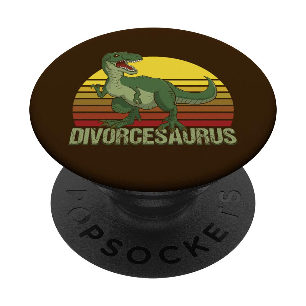Funny Divorcesaurus Dinosaur Divorce Party PopSockets - Swappable PopGrip for Phones & Tablets - Perfect for Divorce Celebrations, Gag Gifts & Pop Culture Fans