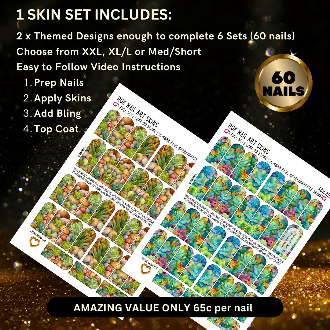 Abigail Nail Art Skin - Professional Nail Stickers for Manicure & Pedicure | Waterproof & Long-Lasting | Perfect for Home Nail Care, Salon Use, and Special Occasions