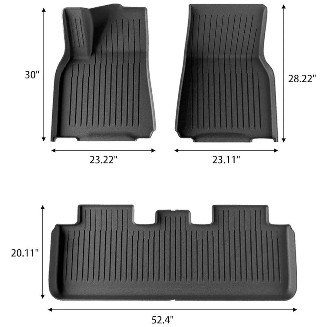 Premium All-Weather TPE Floor Mats for 2021-2024 Tesla Model Y (5 Seats) - Custom Fit Waterproof & Anti-Slip Front & Rear Full Set Car Mats - Perfect for Daily Commute, Road Trips & Winter Protection
