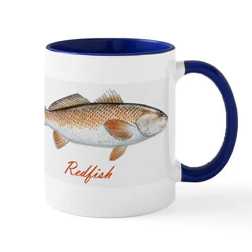 White/Navy Inside - Red Fish Mug