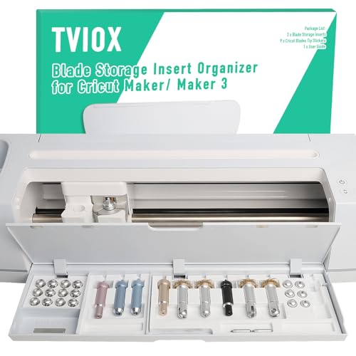 TVIOX Blade Storage Insert for Cricut Maker 3 & Maker - Organizer Tray for Blades, Drawer Housing & QuickSwap Tips - Perfect for Crafting, Scrapbooking & DIY Projects (White, Blades Not Included)