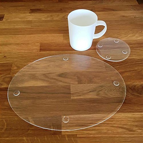 Clear Oval Placemat and Round Coaster Set of 8 - Non-Slip Table Protectors for Dining, Coffee Tables & Home Decor - Perfect for Everyday Use & Entertaining Guests