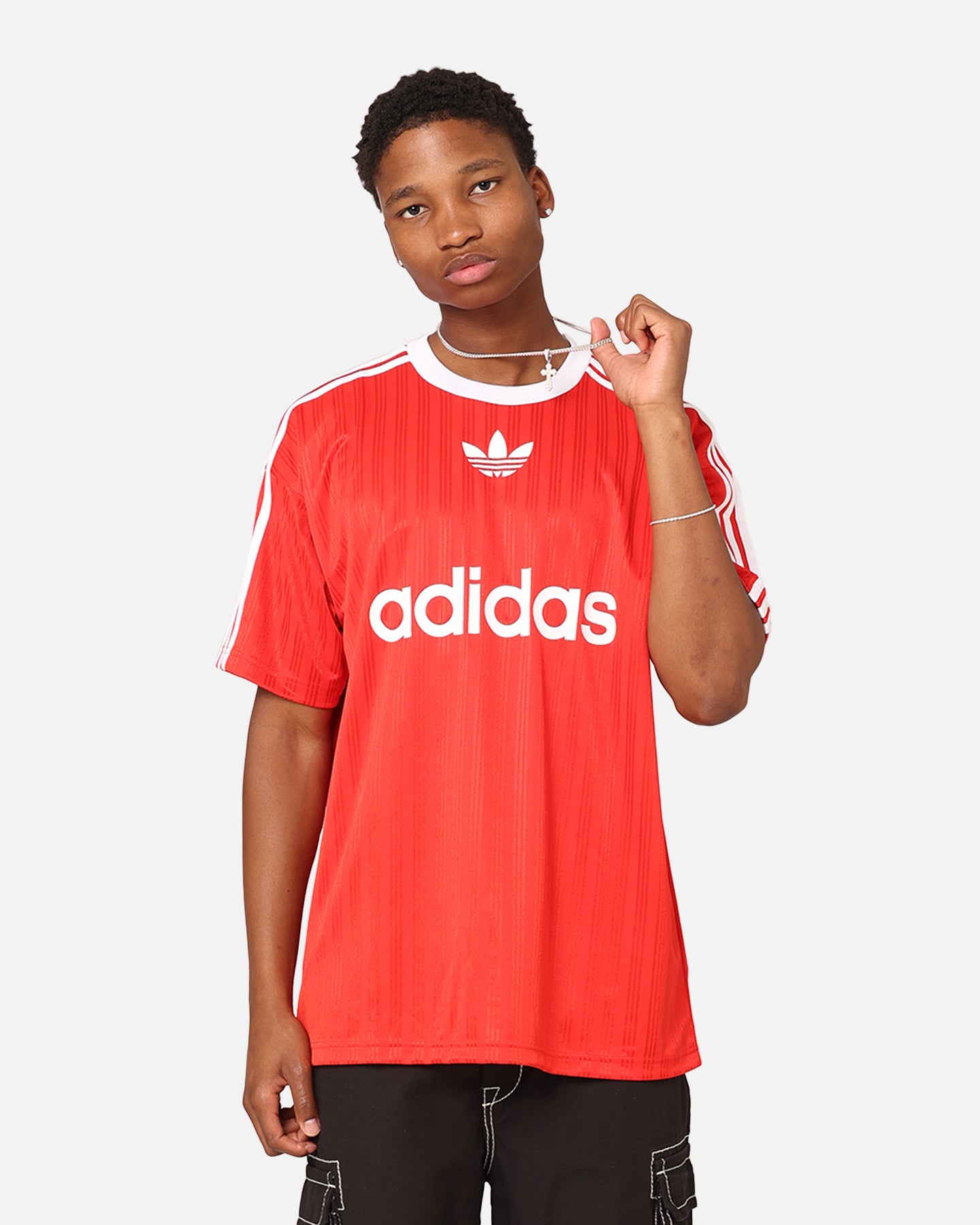 Adidas Adicolor T-Shirt - Better Scarlet/White | Men's Casual Short Sleeve Tee for Gym, Running & Everyday Wear