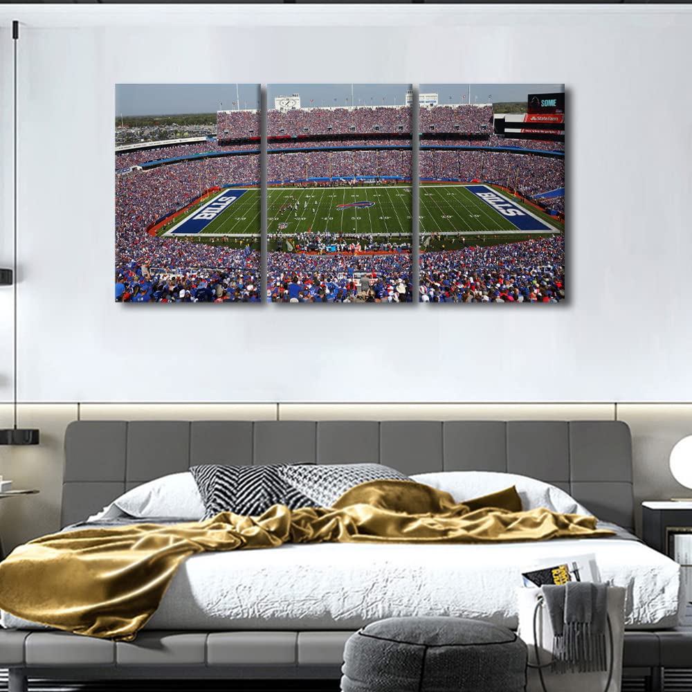 Buffalo Bills Football Stadium Wall Art - Highmark Stadium Canvas Painting, American Buffalo Sports Decor, Giclee Print on Wooden Framed Stretched Canvas (72