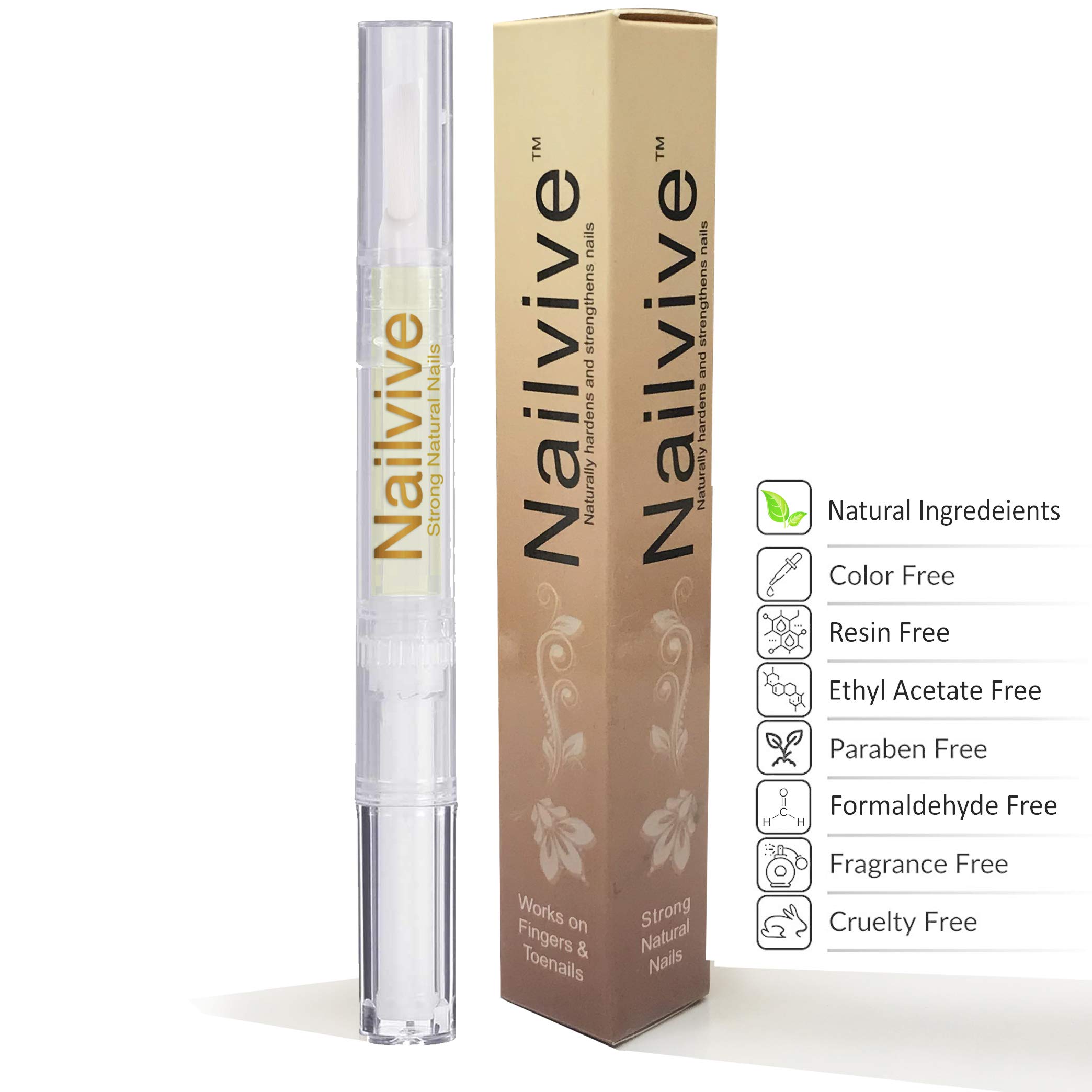 NAILVIVE Nail Strengthening Serum with Keratin & Silk Proteins - Natural Nail Treatment for Stronger, Harder Nails - Prevents Splitting, Chipping, Peeling & Cracking (Bonus Pack) - Perfect for Weak, Brittle Nails & Nail Care Routine