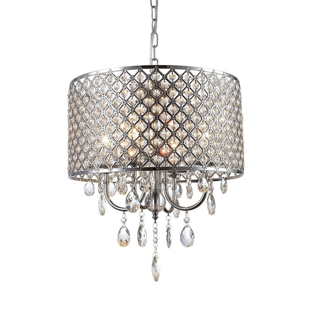 Modern Crystal Pendant Light Chrome Chandelier - Post-Modern Raindrop Ceiling Lamp, Stainless Steel Hanging Lighting Fixture for Living Room, Bedroom, Dining Room - Elegant Home Decor & Statement Lighting for Modern Interiors