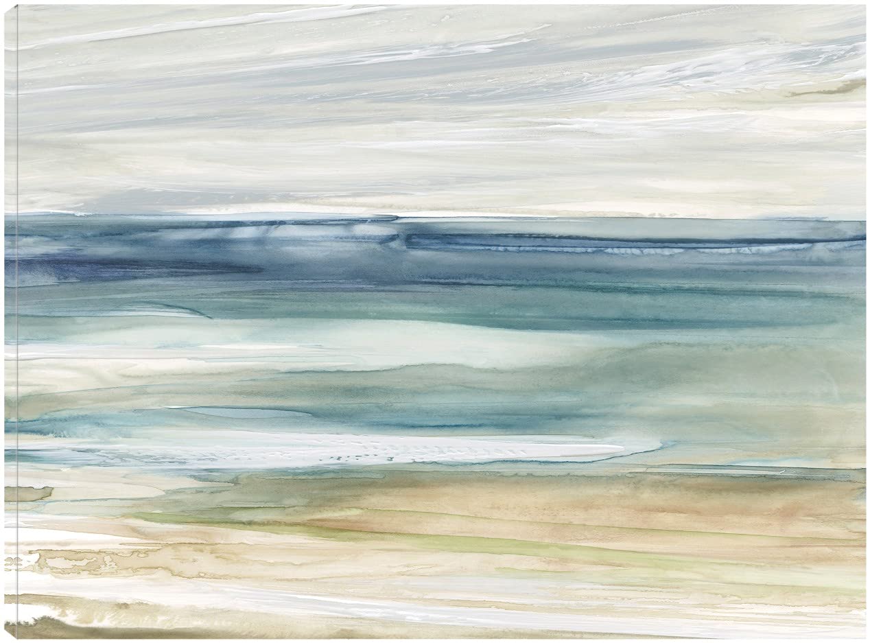 Ocean Breeze Canvas Wall Art by Carol Robinson - Handmade Fine Art Painting for Living Room, Bedroom, Office Decor - 46x35 Inches Ready to Hang - Perfect for Coastal, Nautical & Beach House Themes
