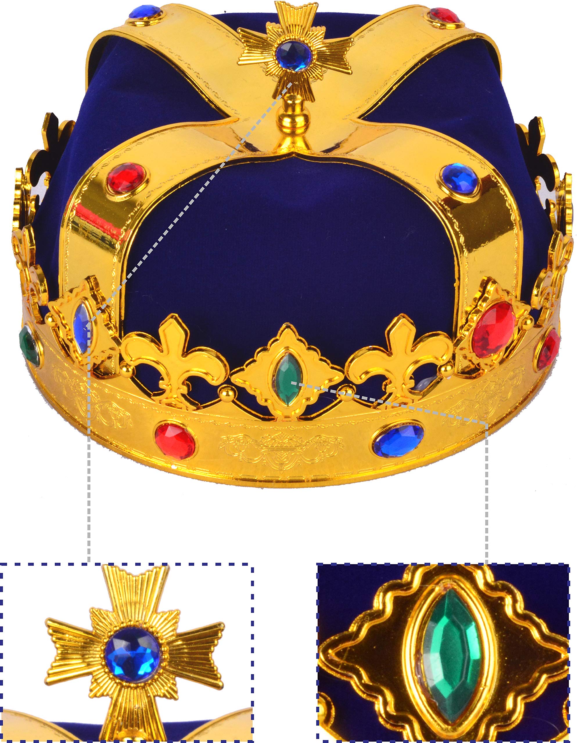 Birthday King Crown for Men - Royal Gold & Silver Party Crown for Birthday Celebrations, Weddings, and Special Events - Perfect Costume Accessory for Kings and Grooms