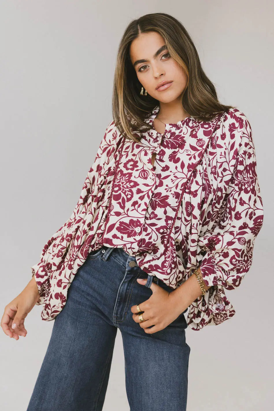 Stylish Nona Dolman Sleeve Blouse in Rich Burgundy Color | Women's Fashion Top for Work, Date Night & Casual Outfits | Final Sale