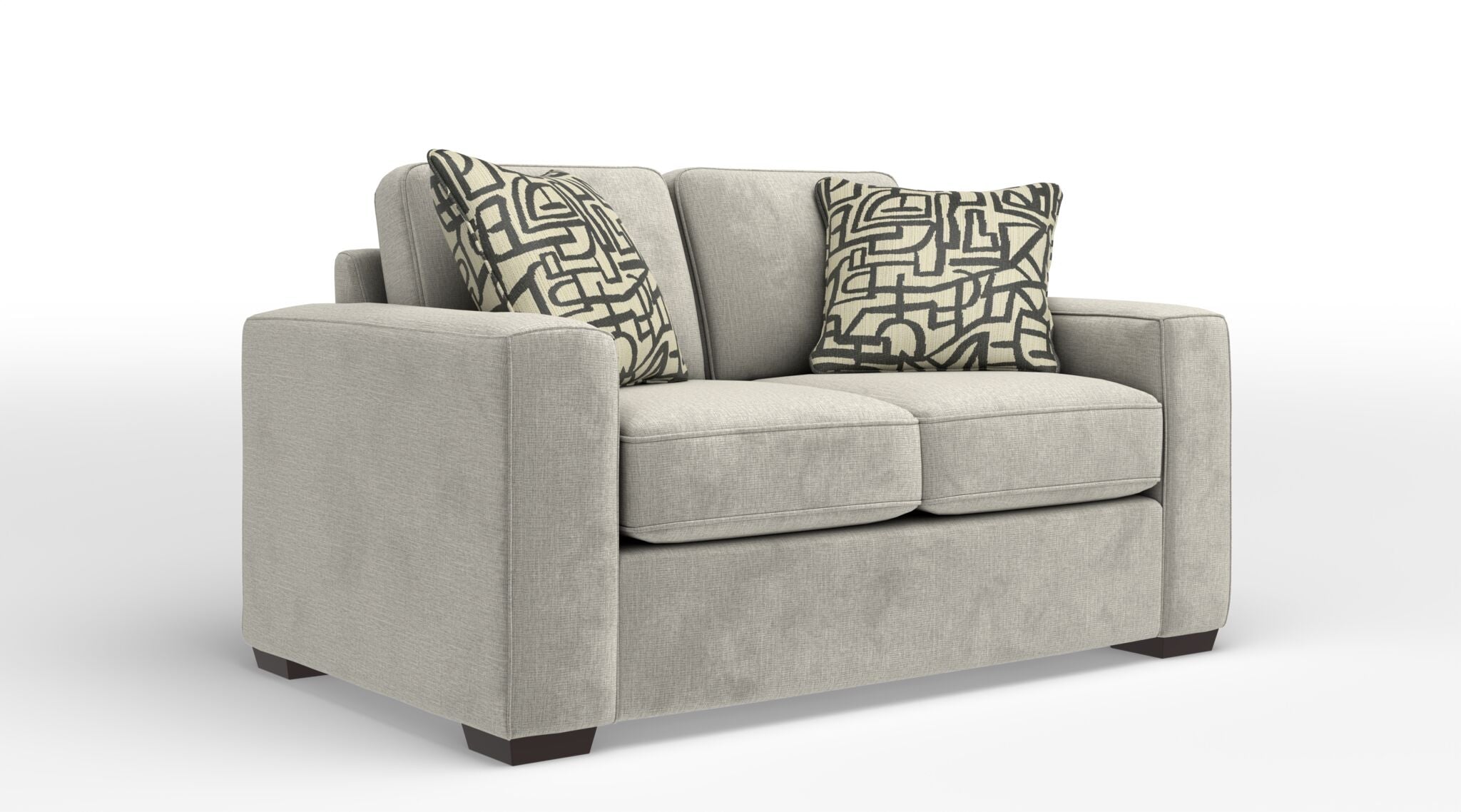 Celeste Loveseat Sofa - Stucco Beige Fabric Small Couch for Living Room, Apartment, and Office - Compact Two-Seater with Modern Design