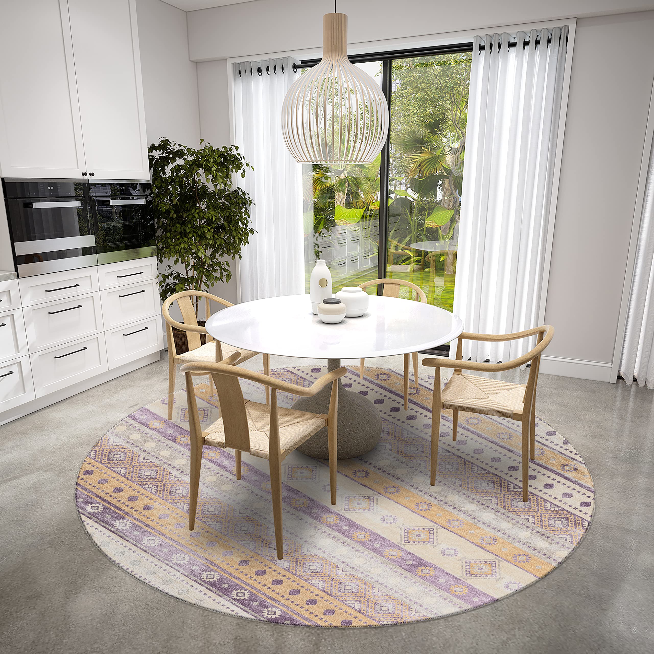 Addison Rugs Yuma AYU42 Purple 8' x 8' Square Area Rug - Soft & Durable for Living Room, Bedroom, or Office Decor