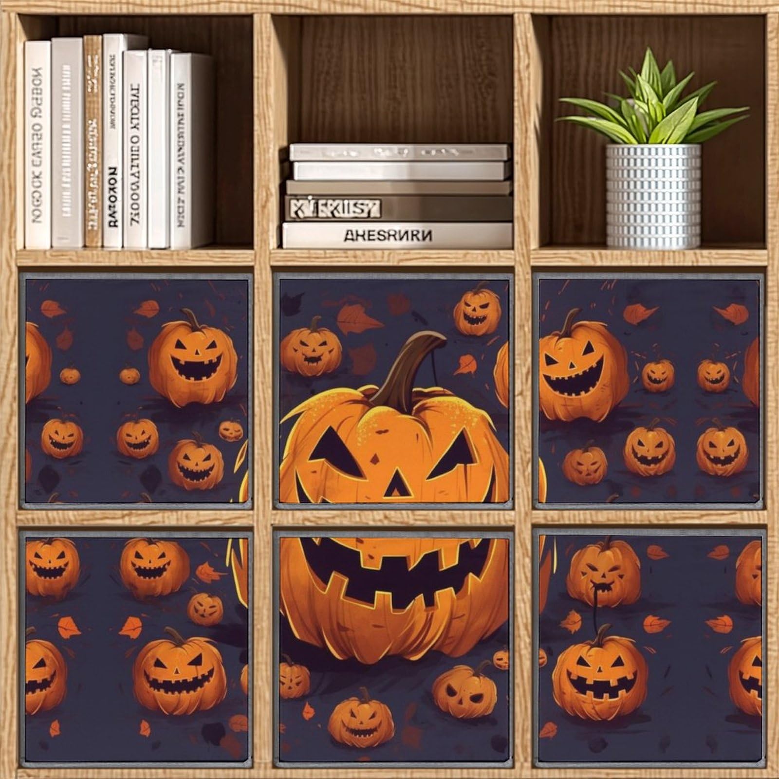 6-Pack Collapsible Halloween Pumpkin Storage Bins with Handles - Large Closet Organizer Baskets for Clothing, Houseware & Seasonal Decor | Perfect for Home Organization, Closet Storage & Holiday Decorations