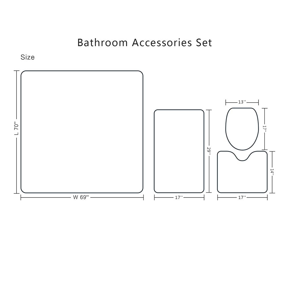 Funny Cat Bathroom Set - Non-Slip Rugs, Toilet Lid Cover & Bath Mat with Hooks | Cute Cat Diving Shower Curtain for Pet Lovers | Perfect for Bathroom Decor & Gift Ideas