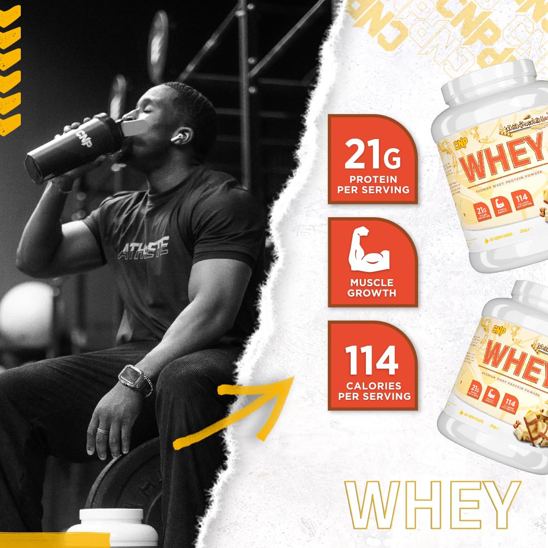 CNP Whey Protein Powder 2kg (4.4lb) - Premium Whey Protein Supplement for Muscle Growth & Recovery | Ideal for Gym, Workout & Post-Exercise Nutrition