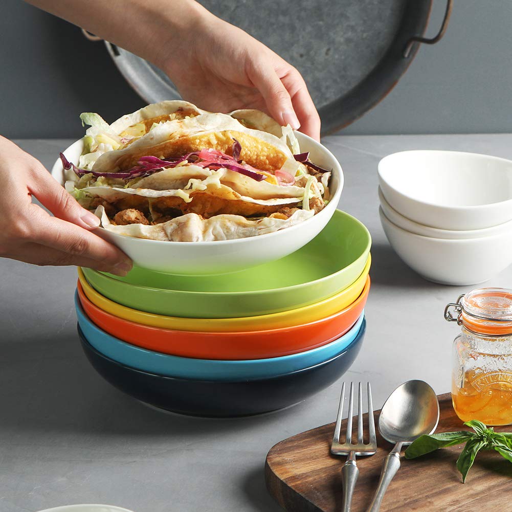 Sweejar 23oz Ceramic Pasta Bowls Set of 6 - Versatile Serving Bowls for Pasta, Salad, Soup, Cereal & Desserts - Microwave & Dishwasher Safe - Perfect for Family Dinners, Entertaining & Everyday Use