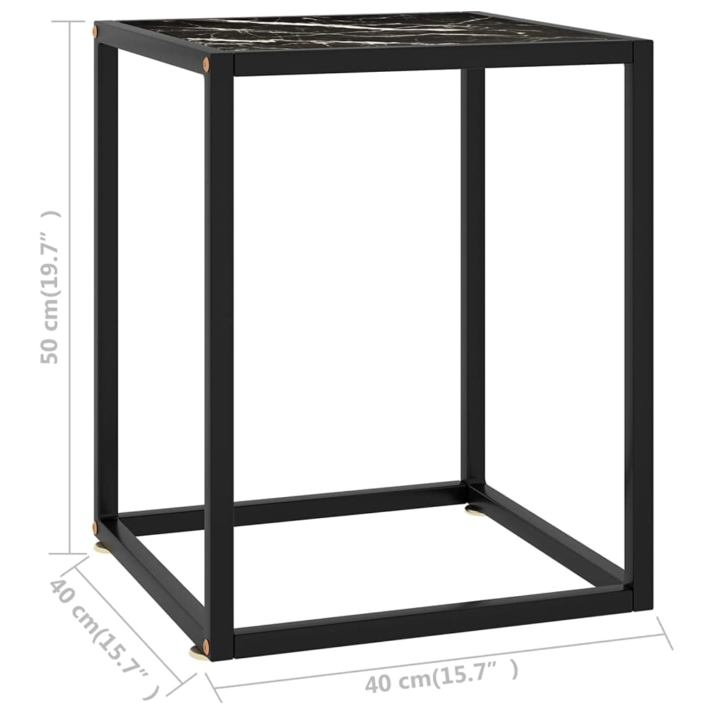 Modern Black Marble Glass Coffee Table 15.7