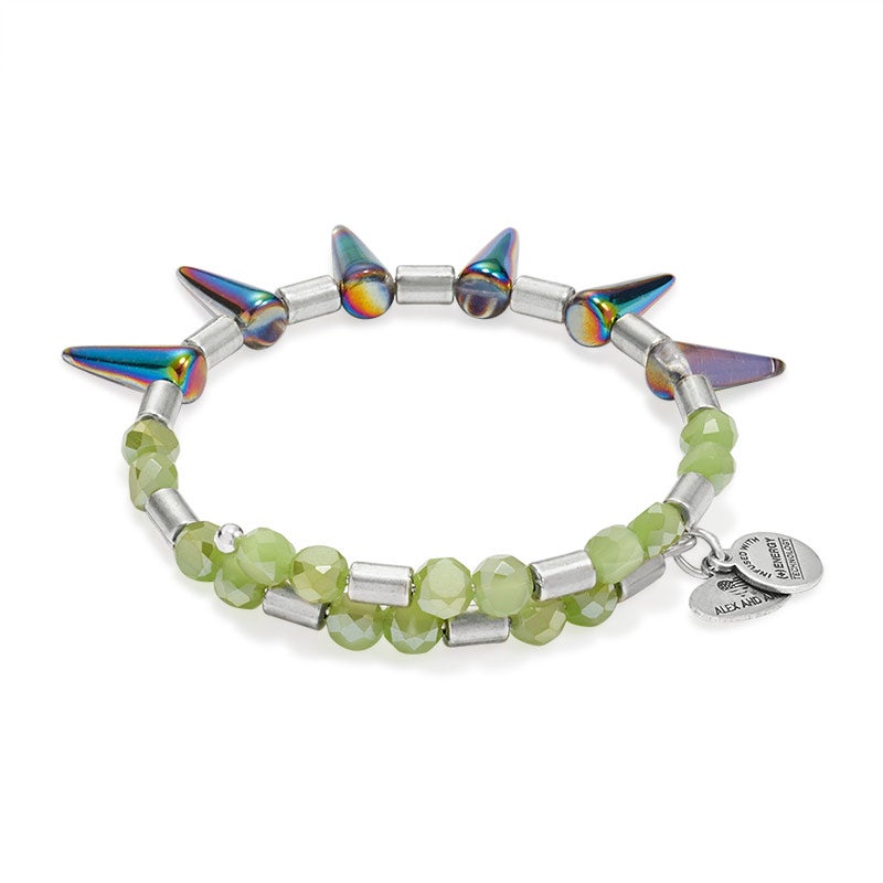 Green Spiked Wrap Bracelet - Stylish Punk Rock Accessory for Women & Men | Perfect for Concerts, Festivals & Gothic Fashion