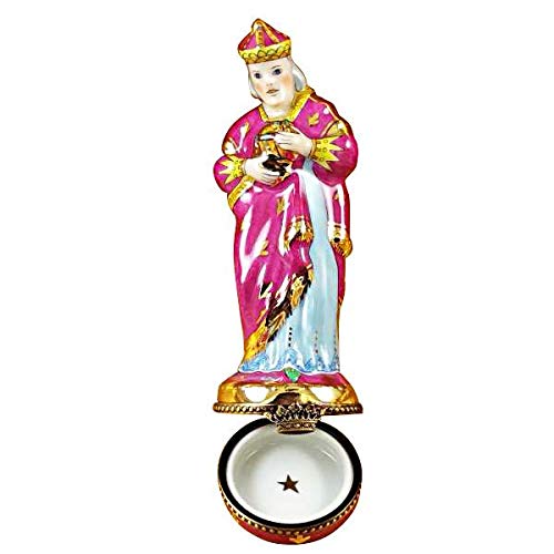 Rochard Limoges Box - Christmas Nativity Scene with Red Coat Wiseman - Hand-Painted Collectible Trinket Box for Holiday Decor & Gift Giving