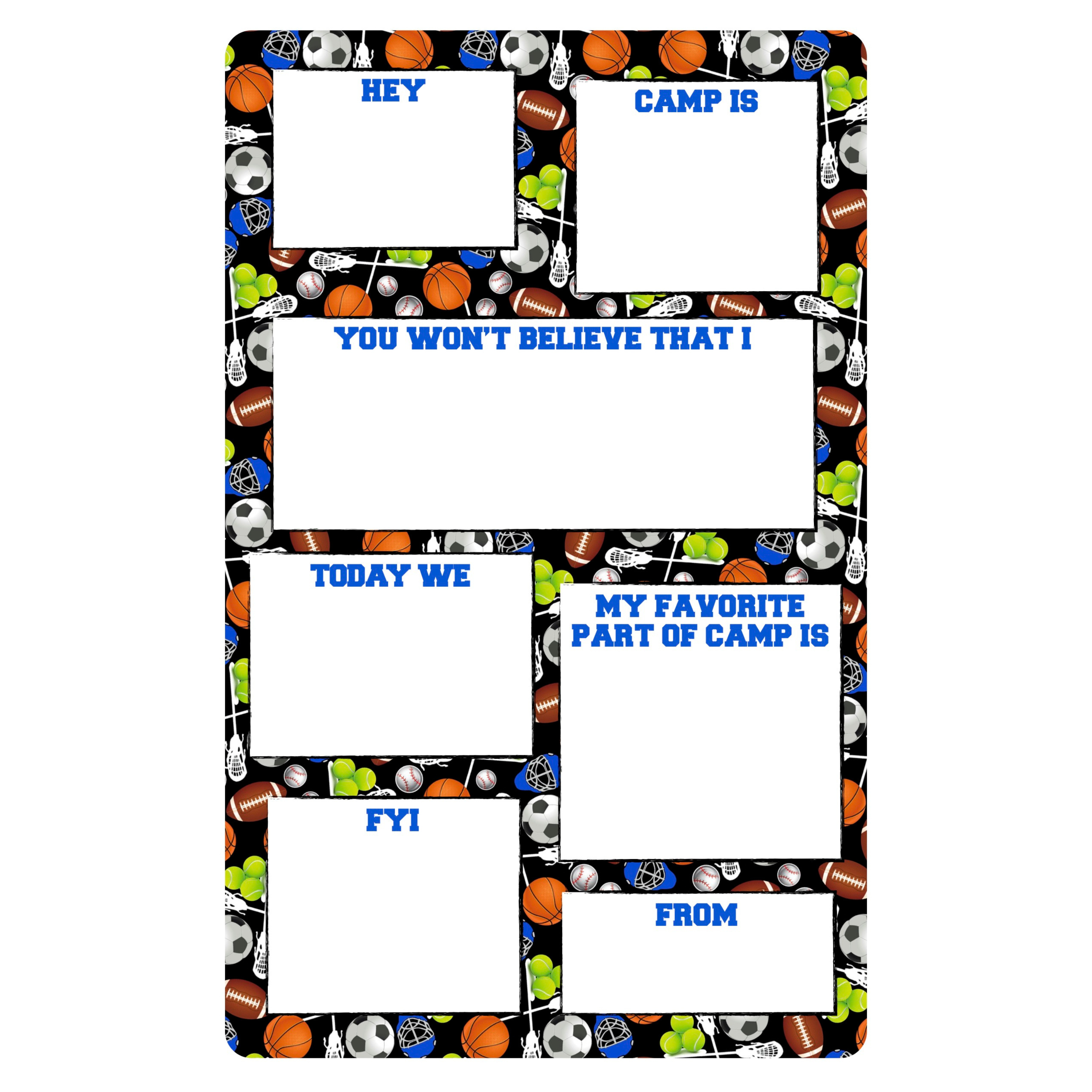 Assorted Sports Fill In Camp Stationery - Premium School & Office Supplies for Kids, Students & Teachers - Perfect for Classroom, Homework & Study Organization