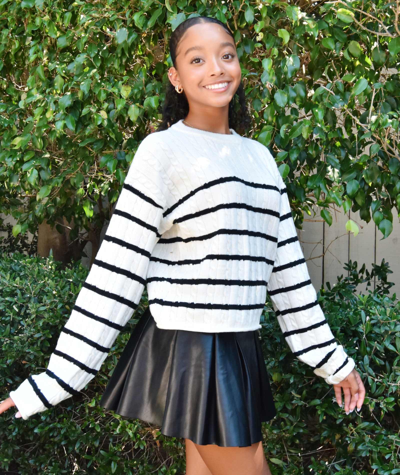 FBZ Girls Faux Leather Skirt Shorts - Stylish & Comfortable Pleather Skort for School, Dance, or Casual Wear