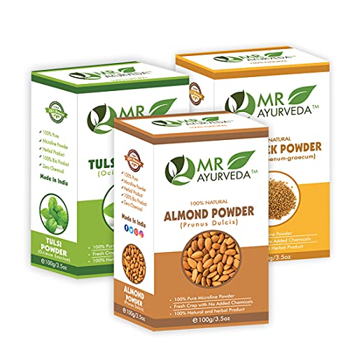 Almond Powder + Tulsi Powder + Fenugreek Powder