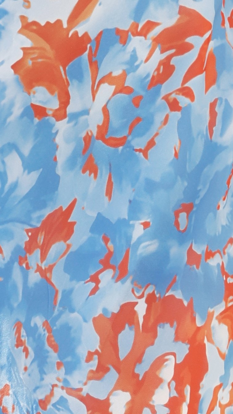 Margie Midi Dress - Blue & Orange Floral Print Summer Dress for Women | Casual & Beach Wear | Perfect for Vacations, Dates & Outdoor Events
