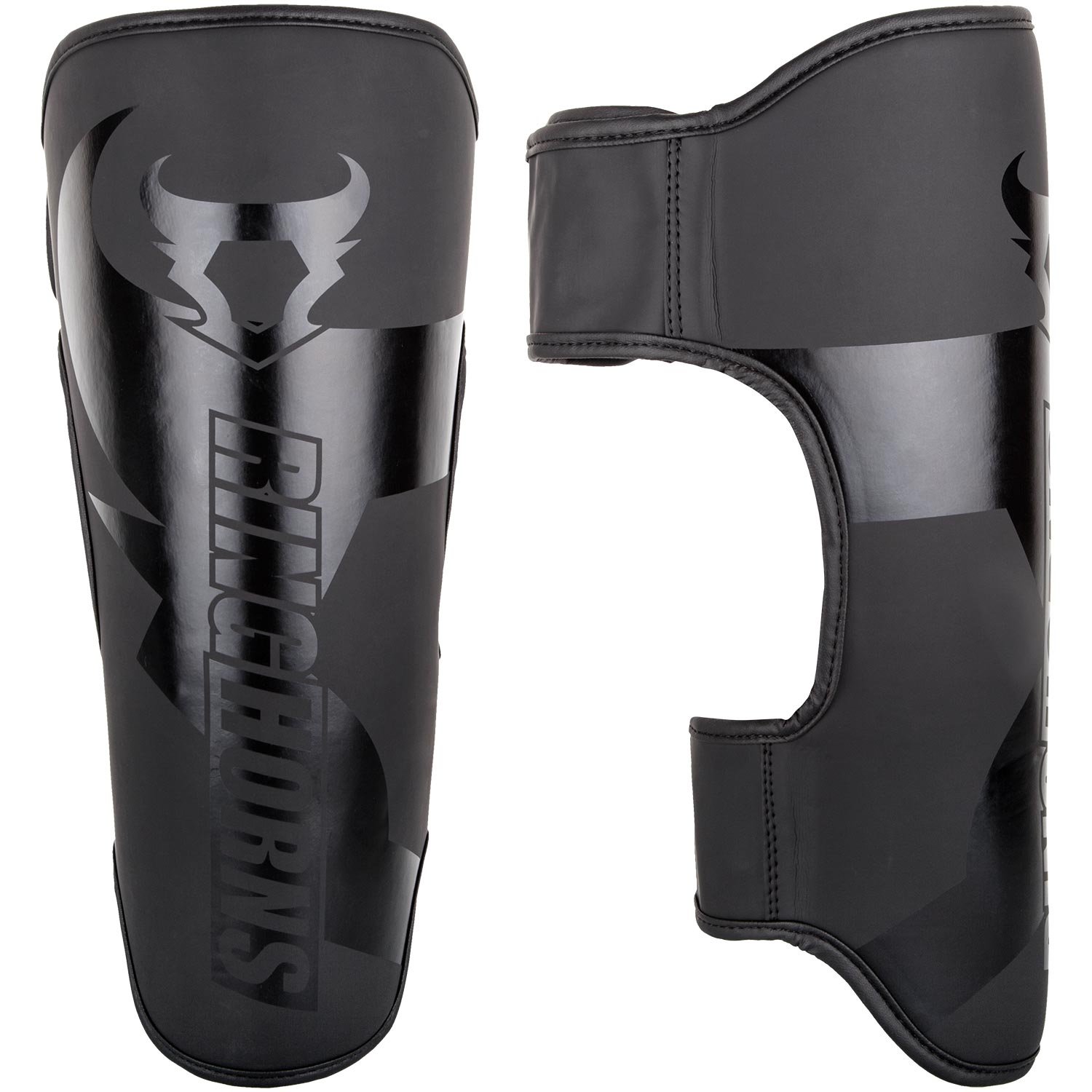 Venum Charger Shin Guards for Men - Large Size, Black/Black - Perfect for MMA, Kickboxing & Martial Arts Training