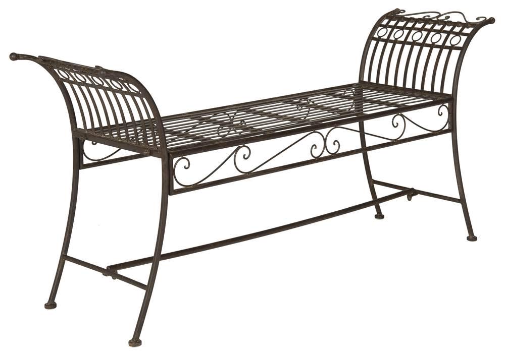 SAFAVIEH Hadley Antique White Outdoor Bench - Weather-Resistant Patio Furniture for Garden, Porch & Poolside Seating