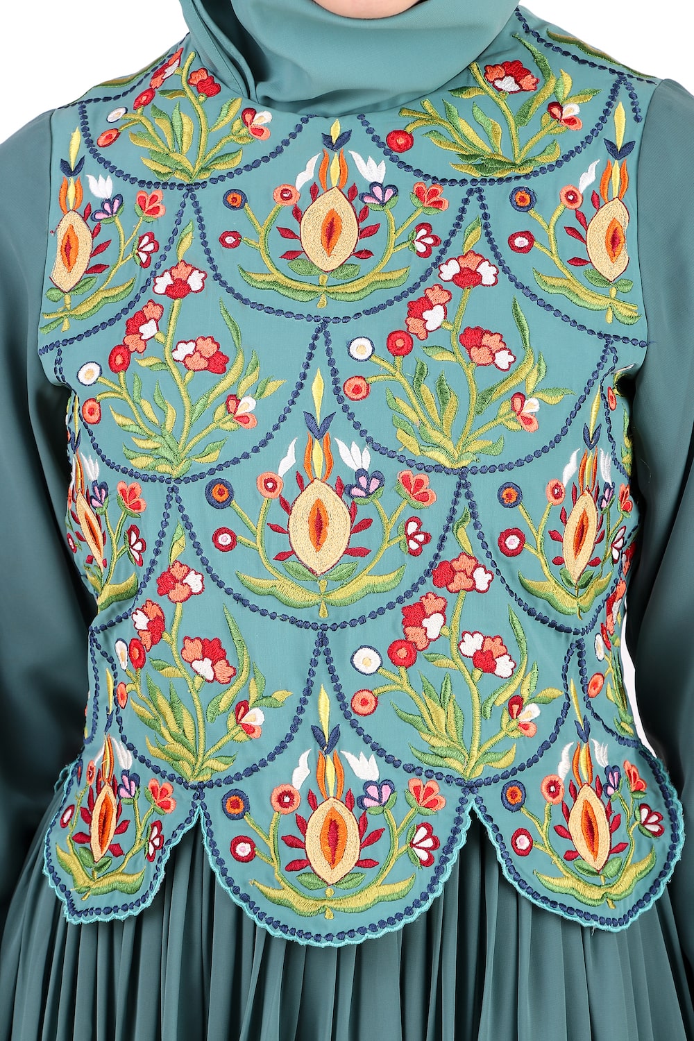 Stylish Designer Hand Embroidered Attached Jacket Abaya - Elegant Muslim Women's Dress for Special Occasions & Daily Wear