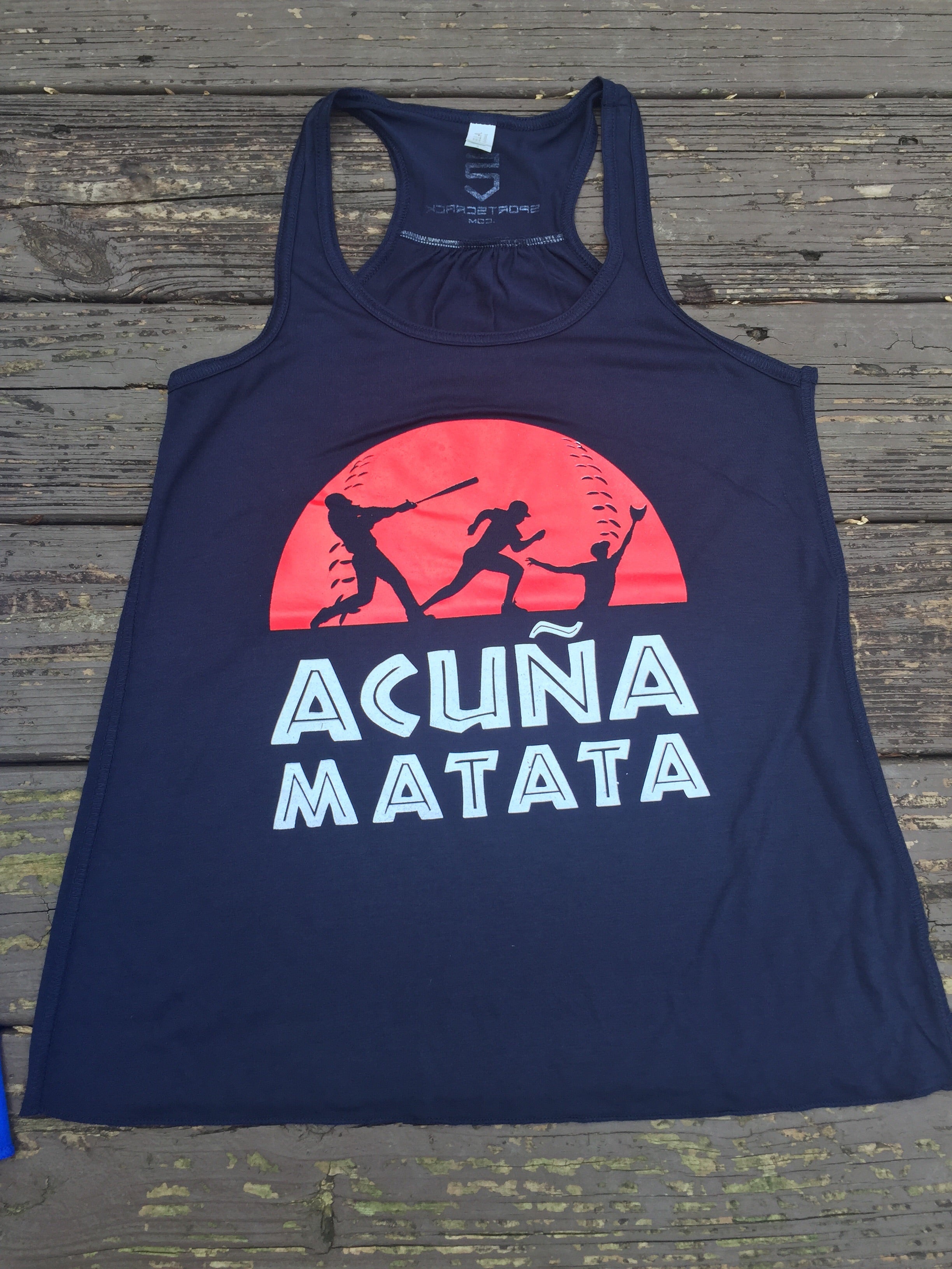 Acuna Matata Women's Racerback Tank Top - Navy Blue Workout Shirt for Yoga, Running & Gym | Comfortable Athletic Wear for Women