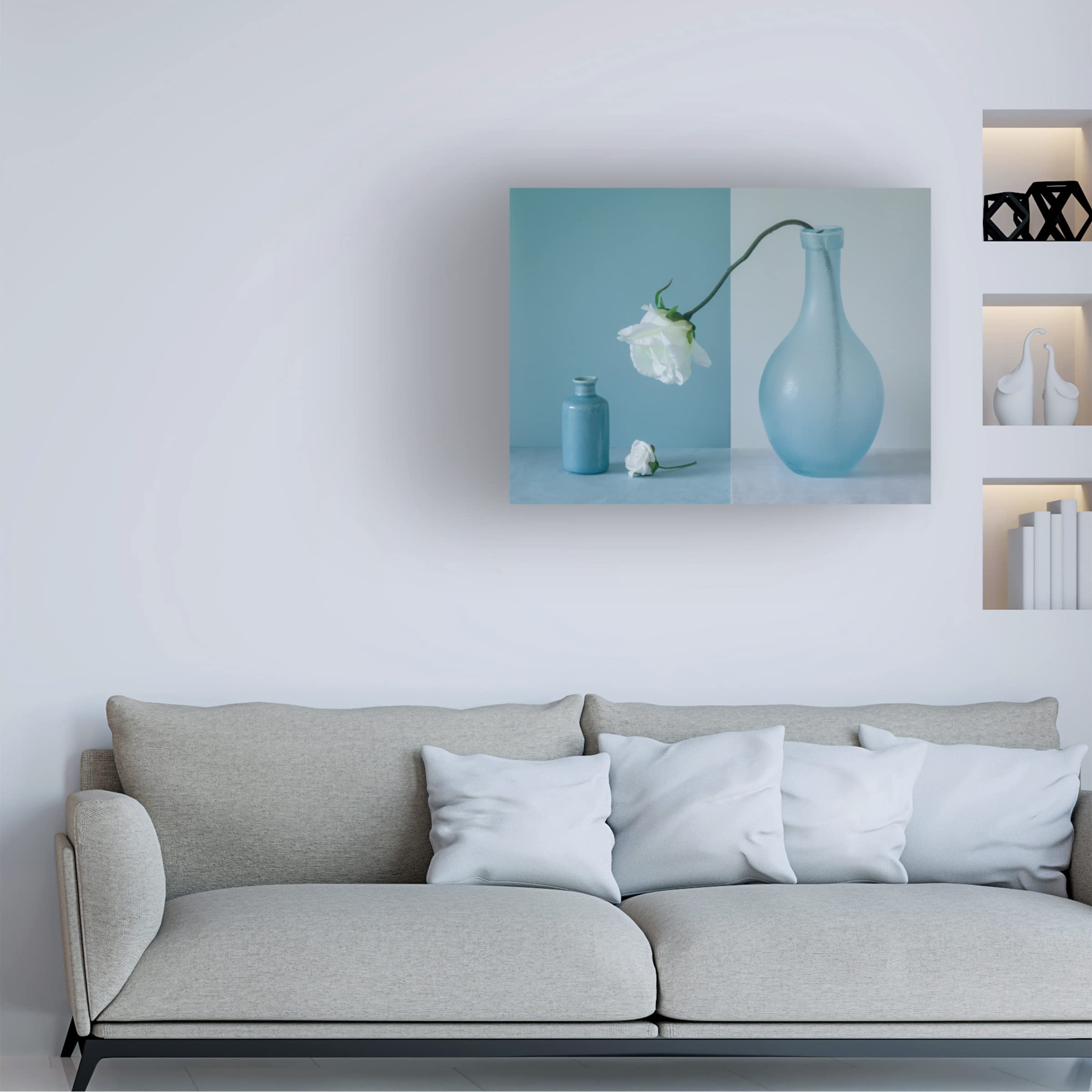 Trademark Fine Art 'Out Of The Vase' Canvas Wall Art by Jacqueline Hammer - Modern Floral Painting for Living Room, Bedroom & Office Decor