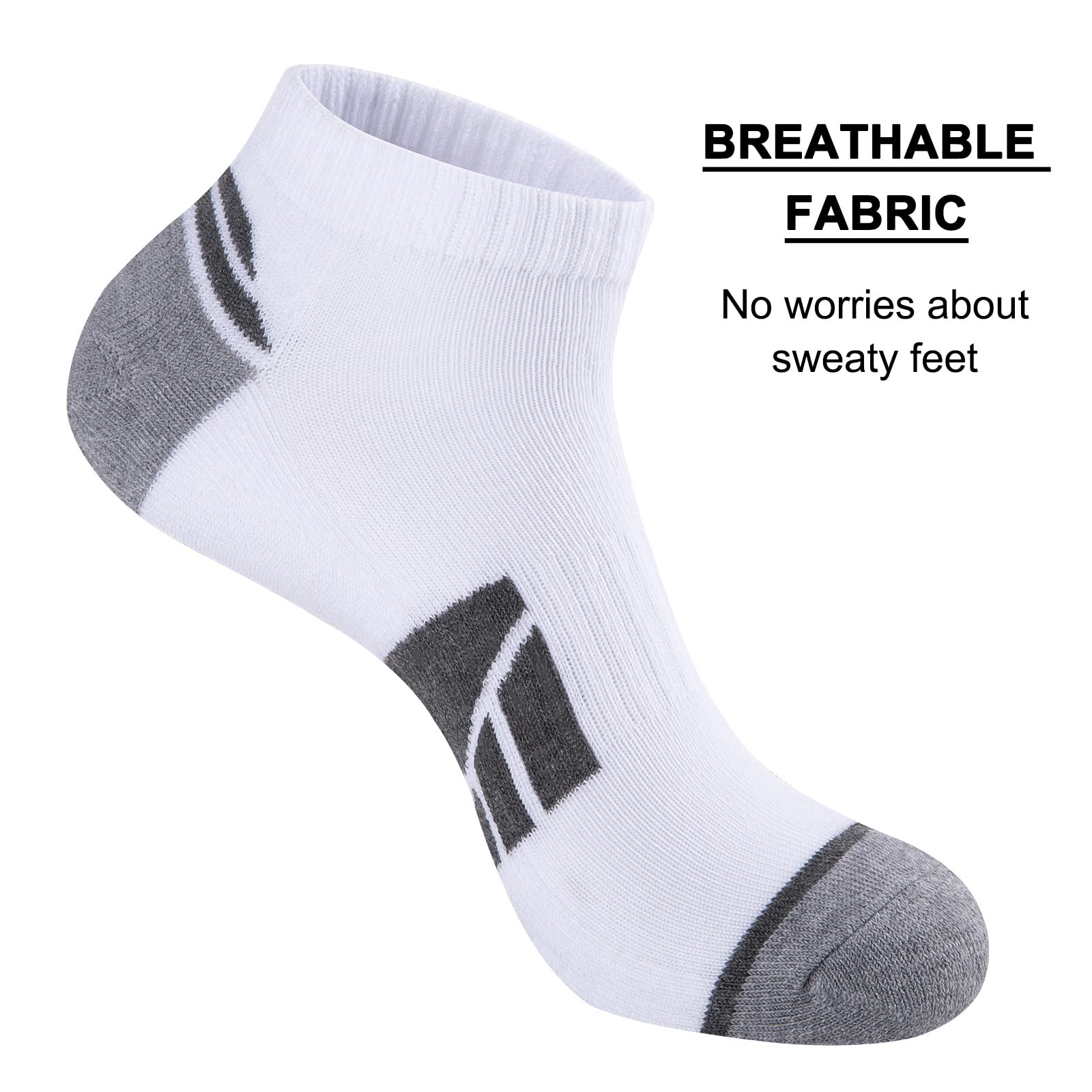 Eallco 10 Pairs Men's Ankle Socks - Low Cut Breathable Casual Socks for Men - Perfect for Running, Gym, Work & Everyday Wear