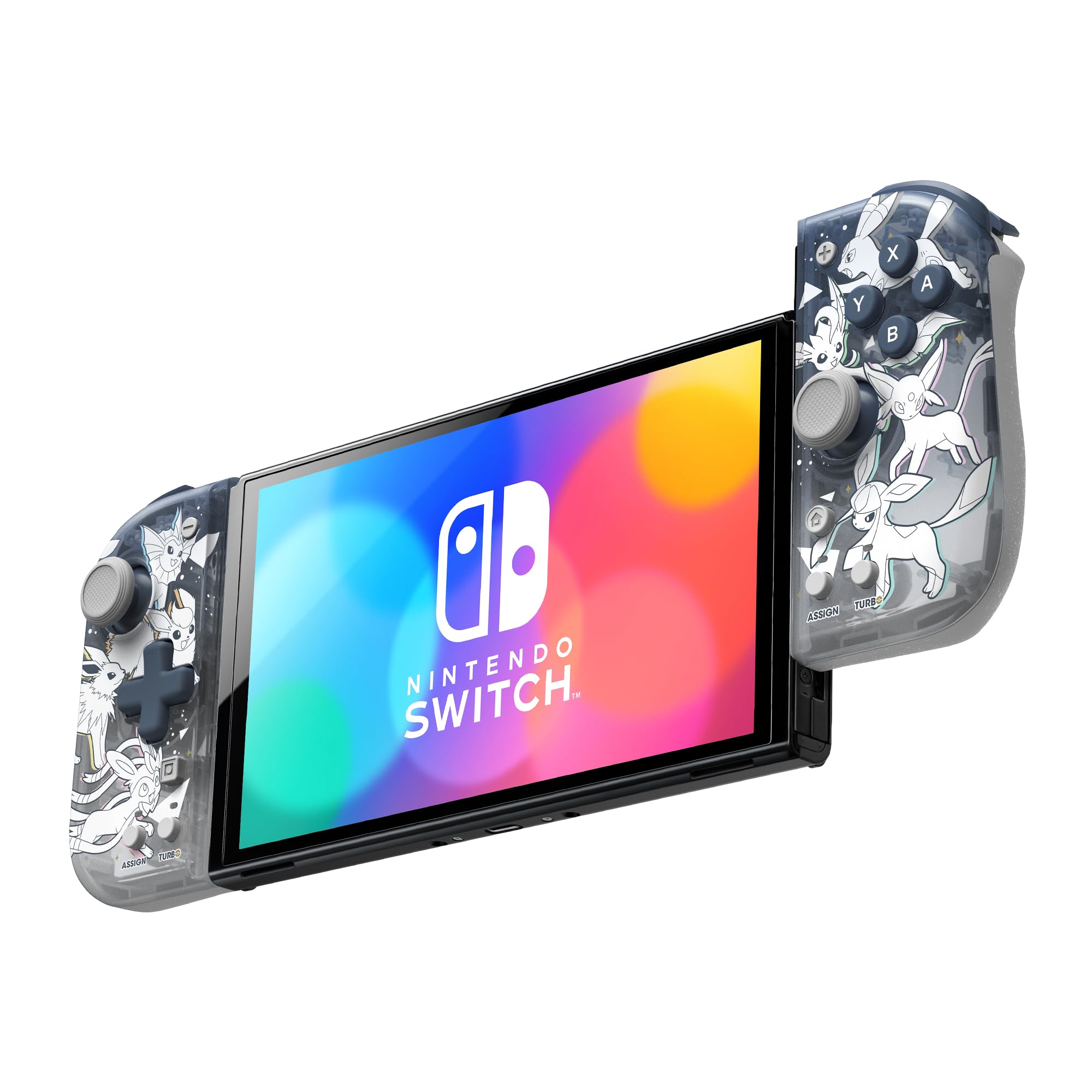 HORI Split Pad Compact Attachment Set (Eevee) for Nintendo Switch - Officially Licensed Ergonomic Controller for Comfortable Gaming - Perfect for Travel, Home Play and Long Gaming Sessions