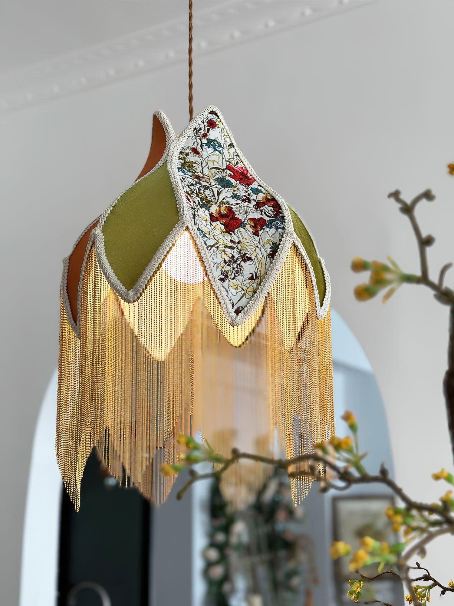 Stylish Bette Fringed Pendant Lamp - Modern Boho Chandelier for Dining Room, Bedroom & Living Room Decor