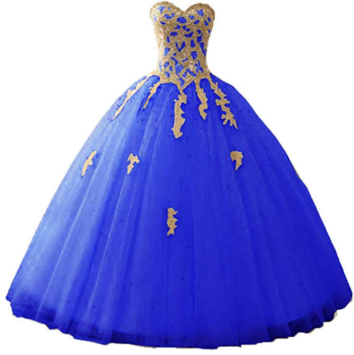 Elegant Gold Lace Applique Quinceanera Dress - Meijia Handicraft Prom Ball Gown with Bateau Neckline | Perfect for Sweet 16, Debutante Balls & Formal Evening Events