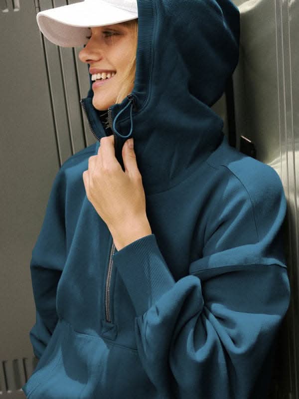 Men's Athletic Half Zip Hoodie - Long Sleeve Pullover for Running, Gym & Outdoor Activities