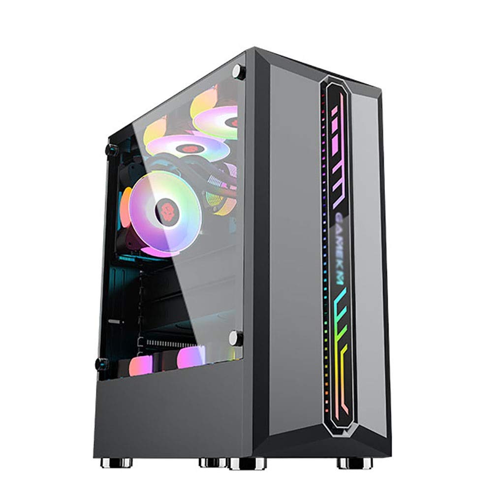 HDYD ATX Mid-Tower Gaming PC Case with USB 3.0 Ports, Acrylic Side Panel & Cable Management - Water Cooling Ready (Black) - Perfect for Gaming Rigs, Streaming Setups & Custom PC Builds