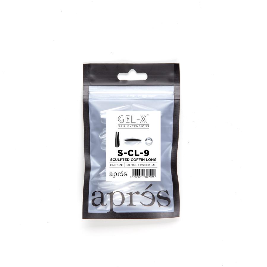 Apres Gel X Sculpted Coffin Long Refill Tips 2.0 - Size #00 & #9 - Professional Nail Extension Kit for Salon & Home Manicure - Perfect for Gel Nail Art, Acrylic Overlays & DIY Nail Enhancements