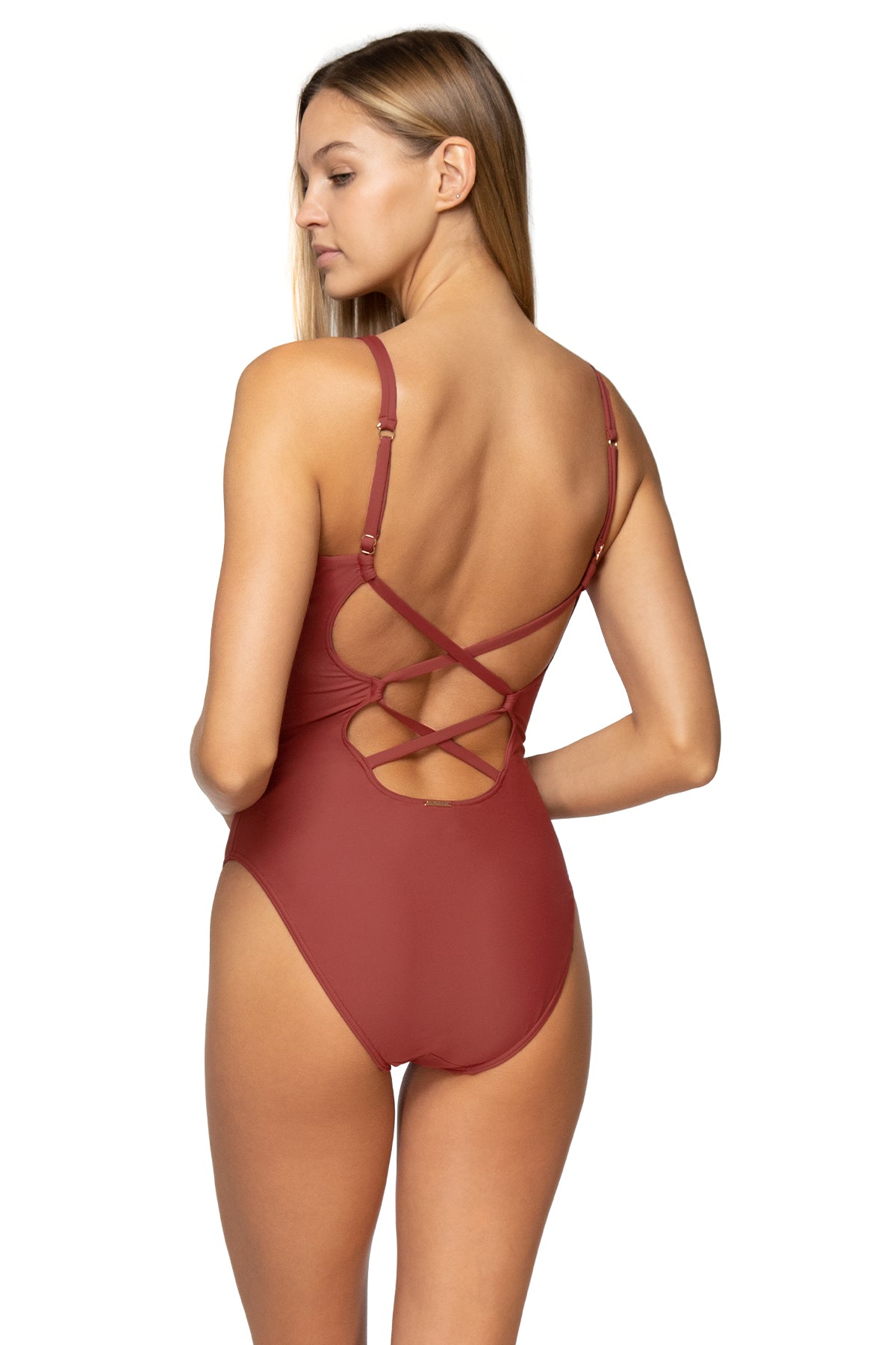 Veronica One Piece Swimsuit - Tuscan Red | Stylish & Comfortable Women's Swimwear for Beach, Pool & Vacation