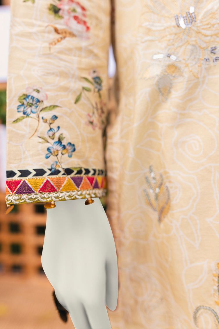 Premium Cambric Yellow 3 Piece Suit for Men - J. Junaid Jamshed Formal Wear | Perfect for Weddings, Office & Special Occasions