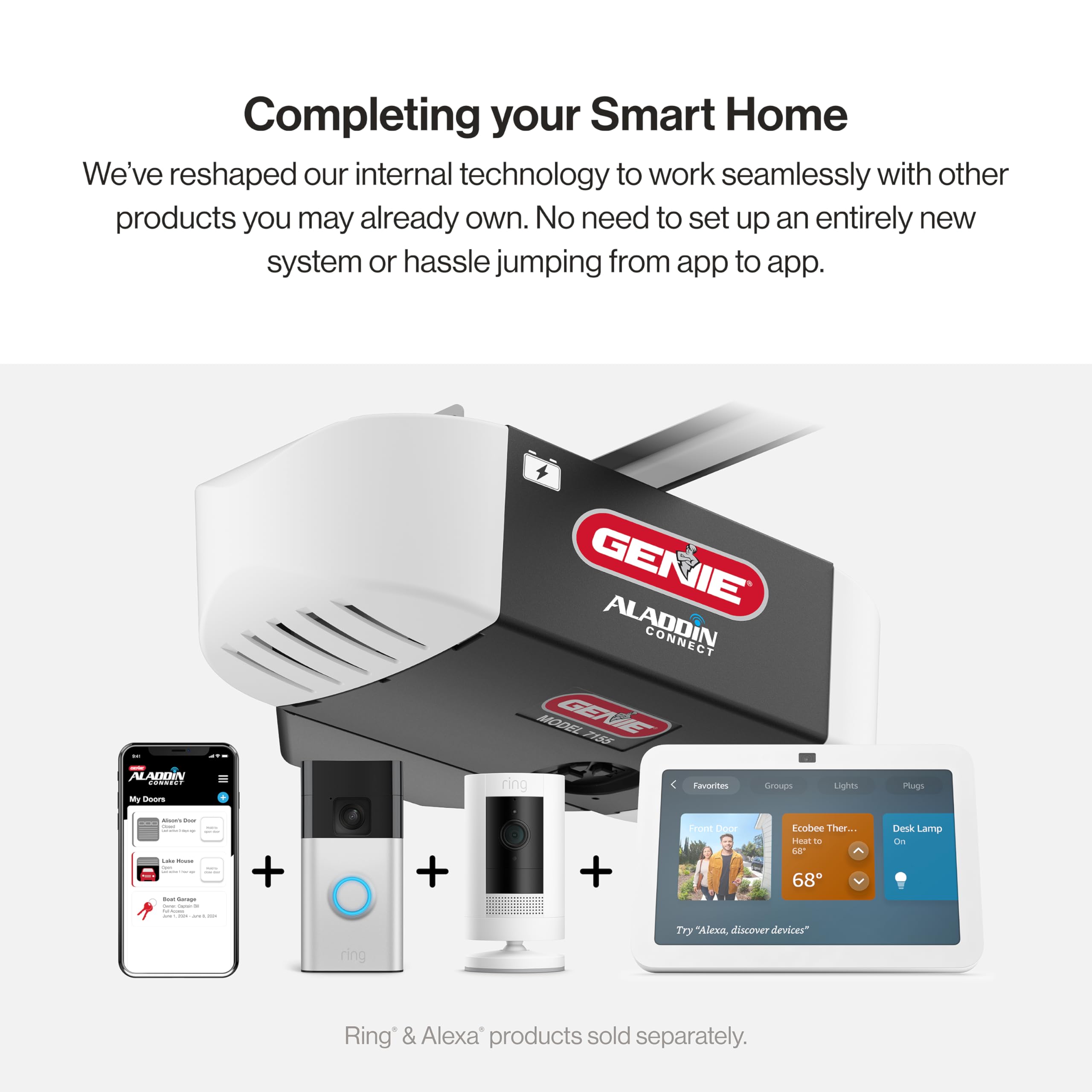 Genie StealthDrive 7155 Smart Garage Door Opener with Belt Drive & Smartphone Control - Quiet, Reliable & Secure - Perfect for Smart Homes & Family Safety
