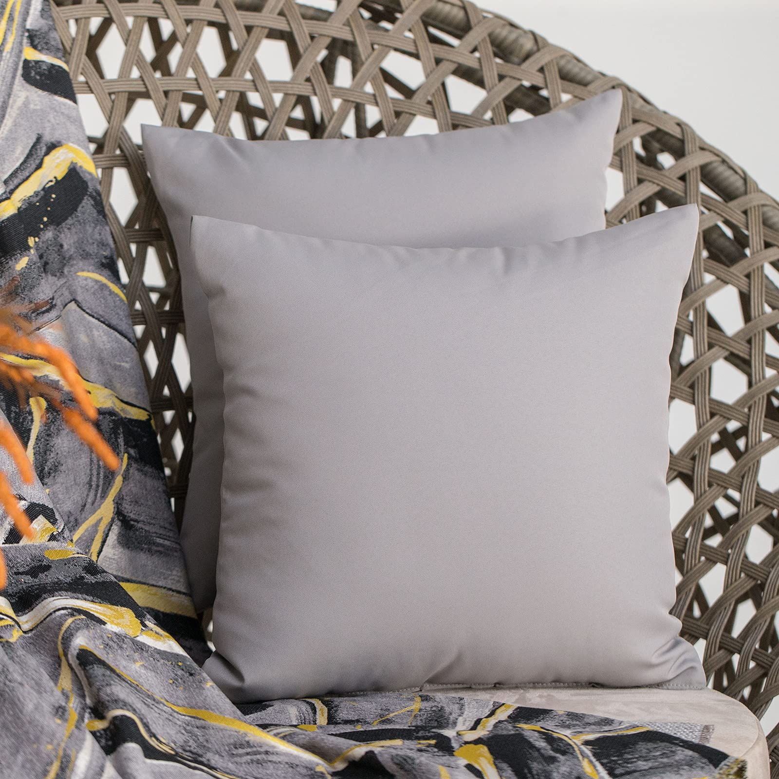 JMGBird Outdoor Pillows Set of 2 - 18x18 Inch Waterproof Throw Pillows with Inserts for Patio Furniture, Garden, Poolside & Outdoor Decor - Perfect for Lawn Chairs, Porch Swing and Backyard Relaxation